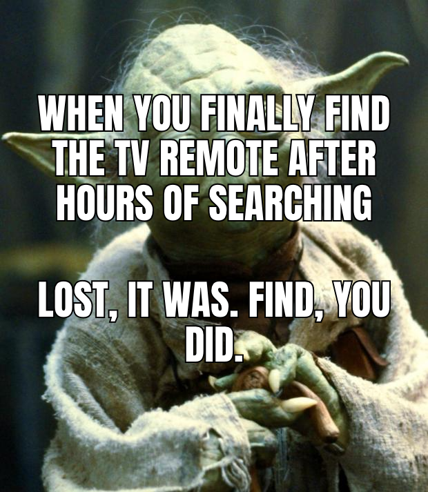 When you finally find the TV remote after hours of searching